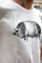 Load image into Gallery viewer, tshirt cotton woodcarving screenprinting HQ pig schwein