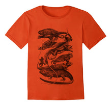 Load image into Gallery viewer, reptiles tshirt woodcarving silkprint handdruck